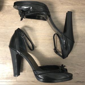 Black peep toe heels